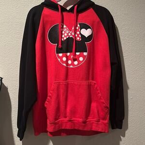 Minnie Mouse emoji red and black hoodie sz XL